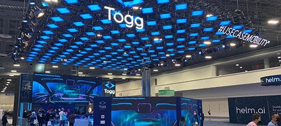 Türkiye’nin ilk elektrikli yerli aracı TOGG’un stand inşaası